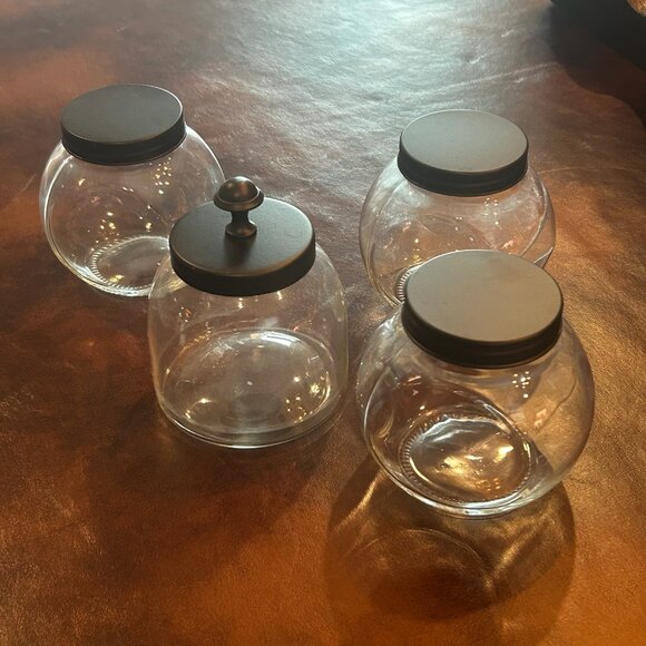 Set of 4 Vintage Small Apothecary Cotton Swabs Candy Spice Jars - Picture 7 of 10